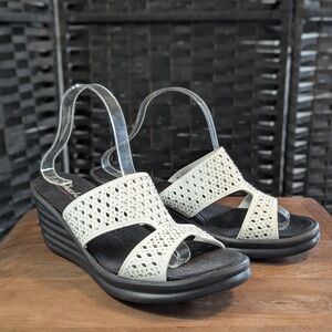 Skechers White Wedge Sandals